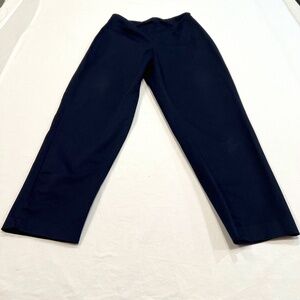 Vtg Talbots no waist navy pants sz 10 side zip front some stretch